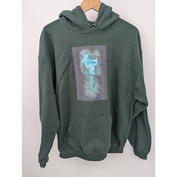 EUC Green Harry Potter Always Snape Patronus Large Hoodie - Picture 2 of 7